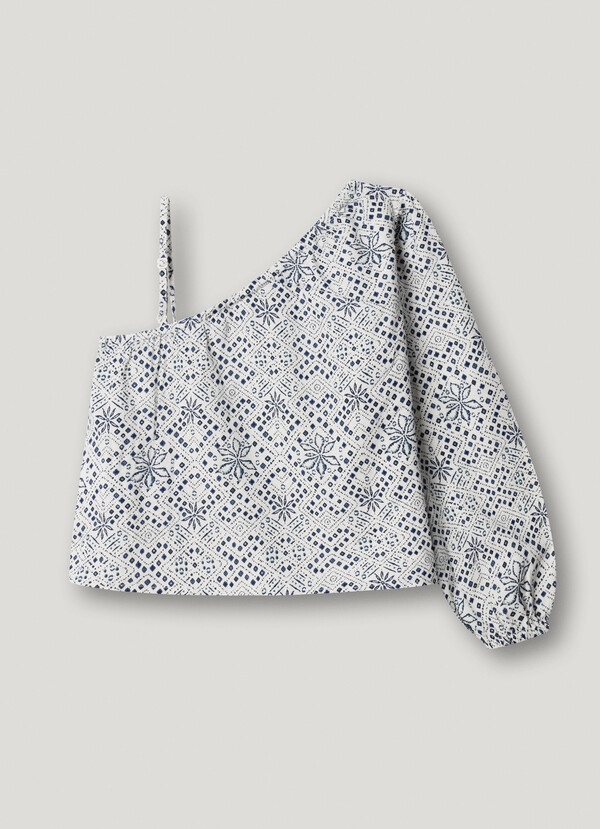 BLUSA ASIM&Eacute;TRICA ESTAMPADO FLORAL