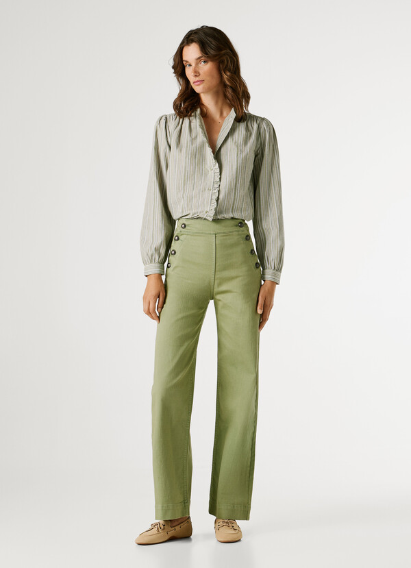 WIDE TROUSERS WITH FRONT BUTTONS