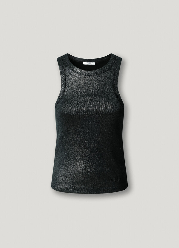 METALLIC RIBBED TOP