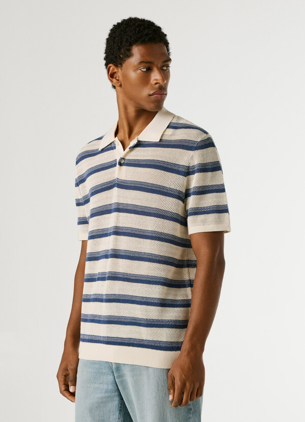 STRIPED KNIT POLO