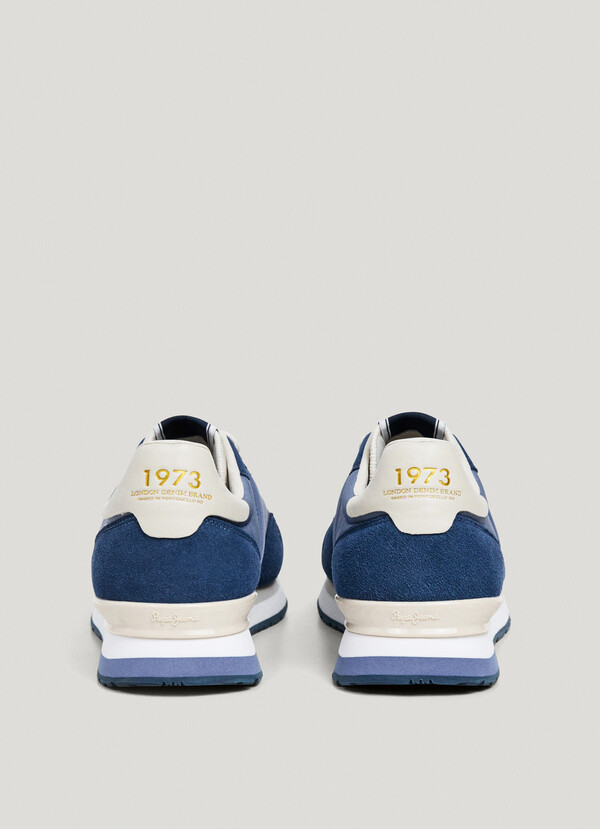 HAILON - LEATHER TRAINERS WITH SUEDE DETAILS 