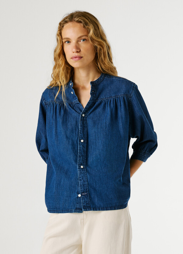 REGULAR FIT DENIM BLOUSE