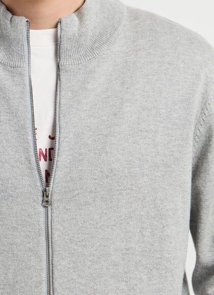 REGULAR FIT HIGH NECK KNIT CARDIGAN