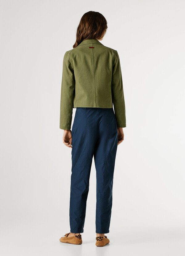 CROPPED FIT TWILL JACKET