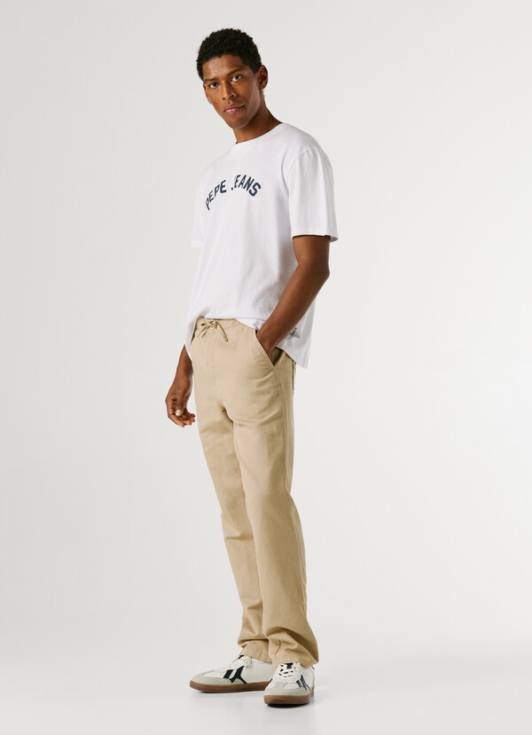 CHINO TROUSERS WITH ADJUSTABLE DRAWSTRING