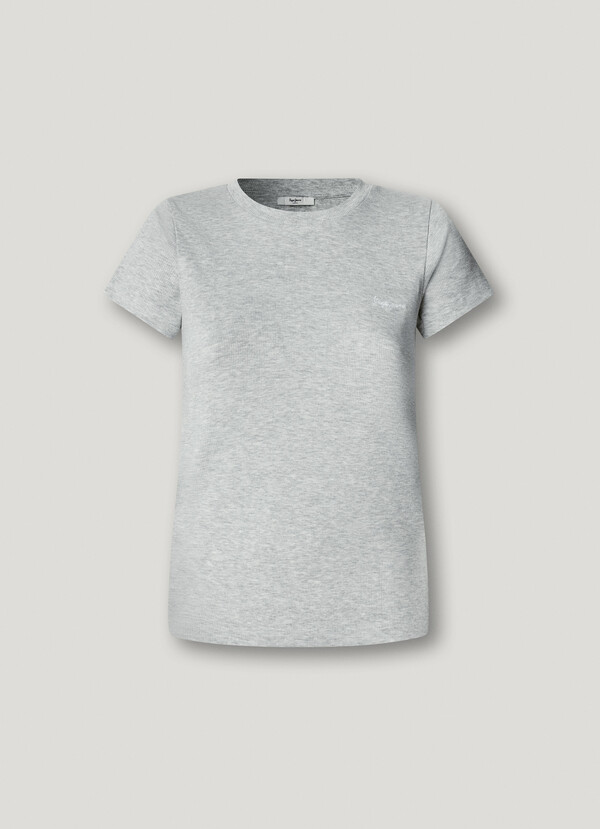 RIBBED EMBROIDERED LOGO T-SHIRT