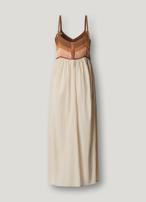 CROCHET DETAIL MIDI DRESS