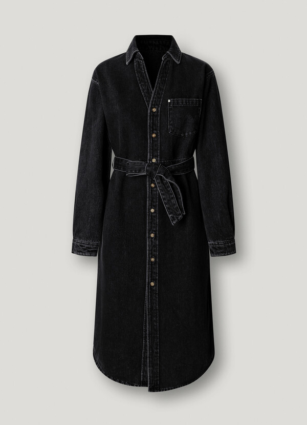 REGULAR FIT DENIM MIDI DRESS