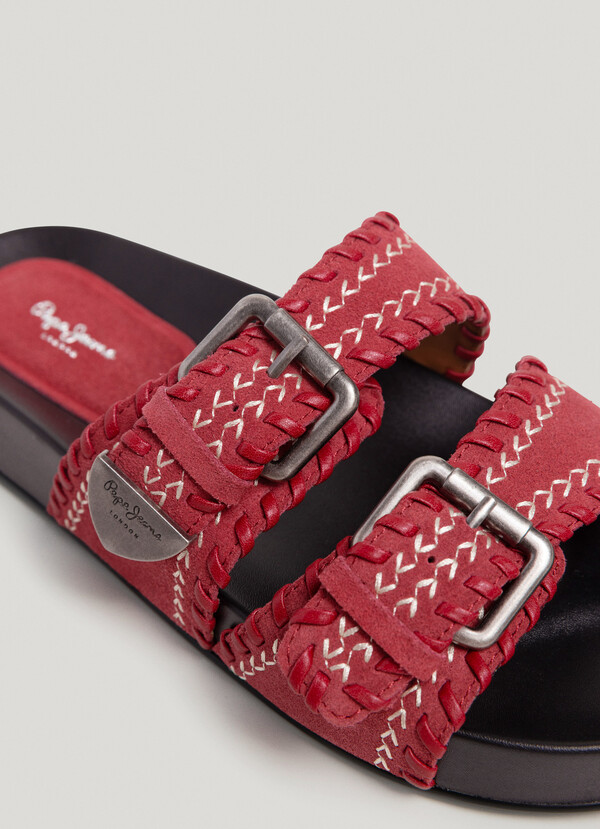 FLAT SANDALS WITH DOUBLE BUCKLE