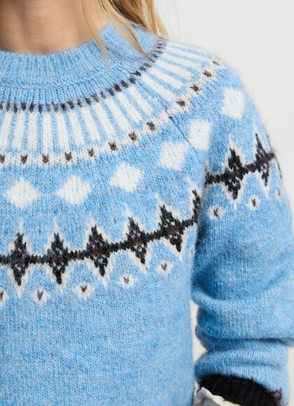 CREW NECK FAIR ISLE KNIT JUMPER