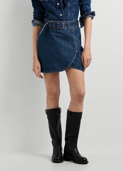 REGULAR FIT DENIM MINI SKIRT