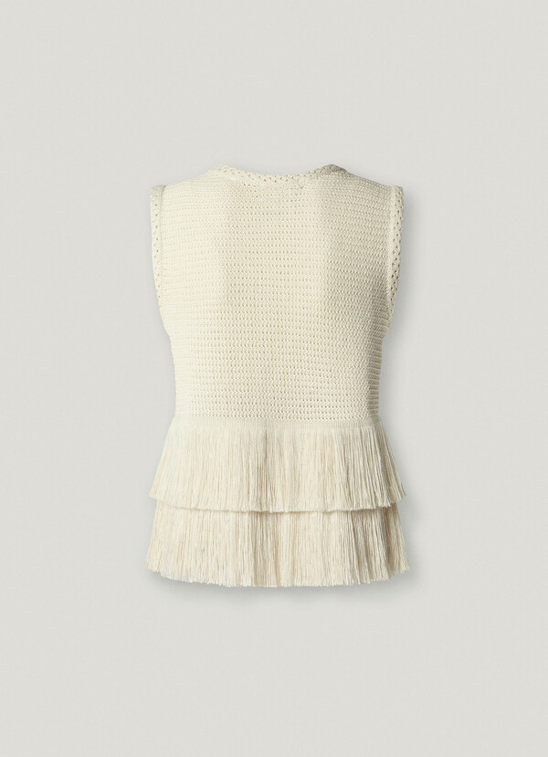 CROCHET WAISTCOAT WITH FRINGES