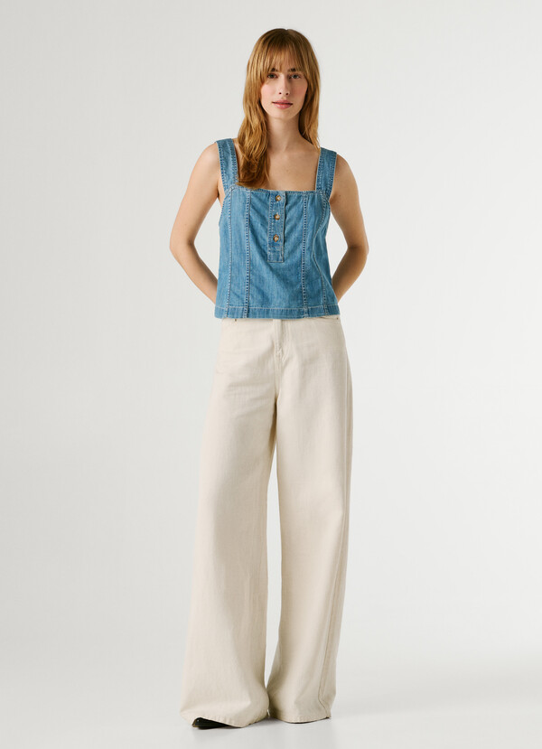 REGULAR FIT DENIM TOP