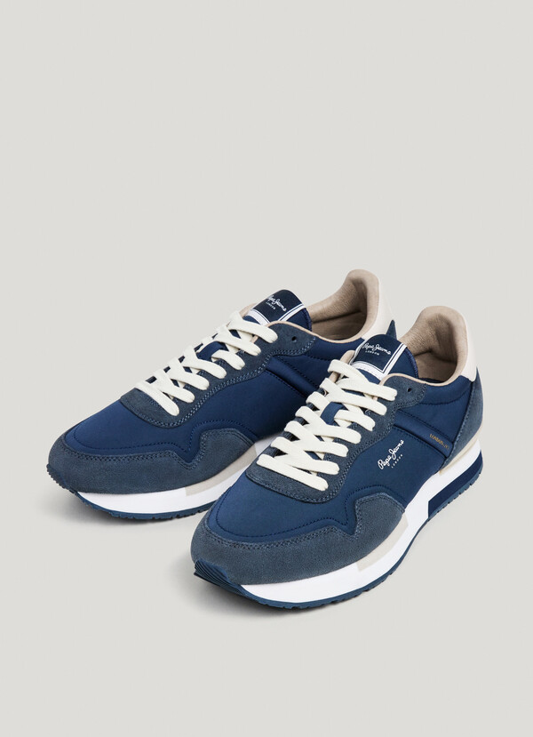 HAILON - LEATHER TRAINERS WITH SUEDE DETAILS 