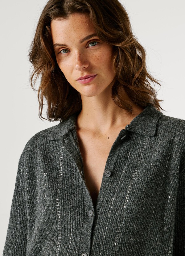 KNIT CARDIGAN WITH SEQUINS