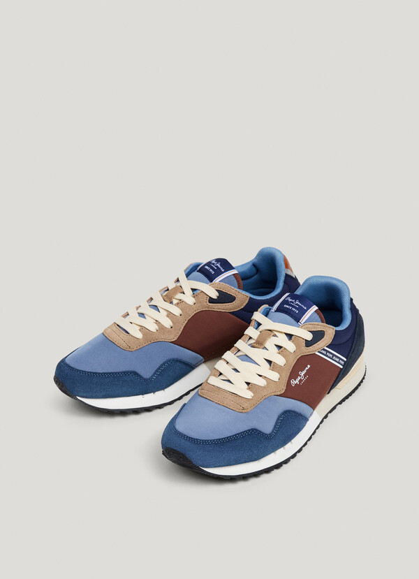 LEATHER TRAINERS WITH SUEDE DETAILS - LONDON