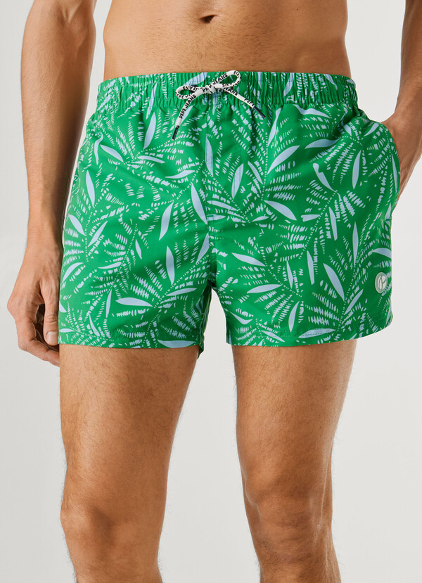 SWIM SHORTS WITH LEAF PRINT