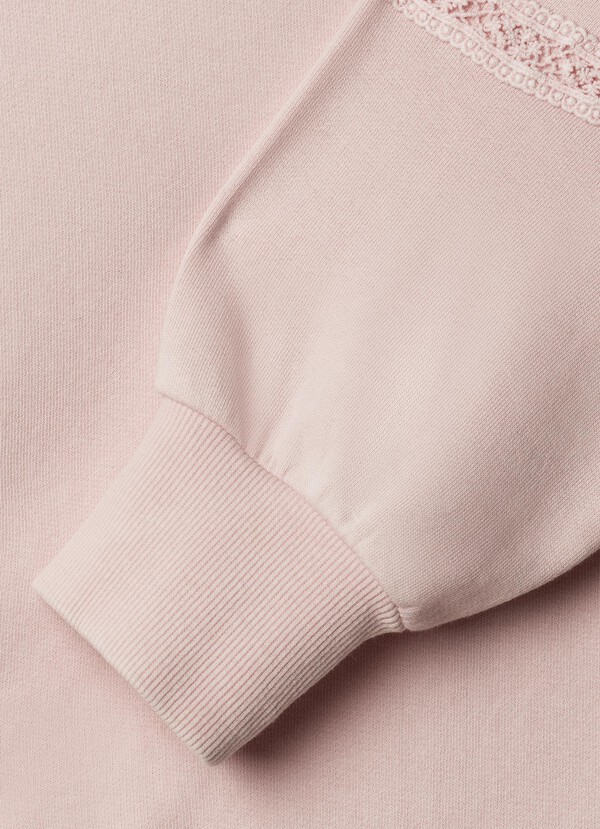 CREW NECK SWEATSHIRT WITH LACE