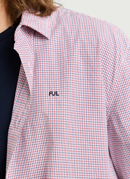 CASUAL FIT CHECKED POPLIN SHIRT