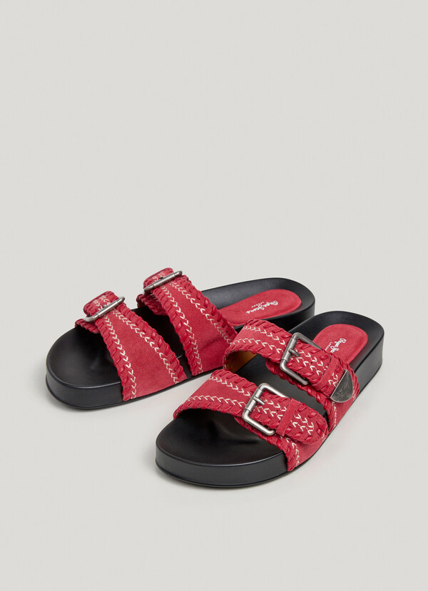 FLAT SANDALS WITH DOUBLE BUCKLE