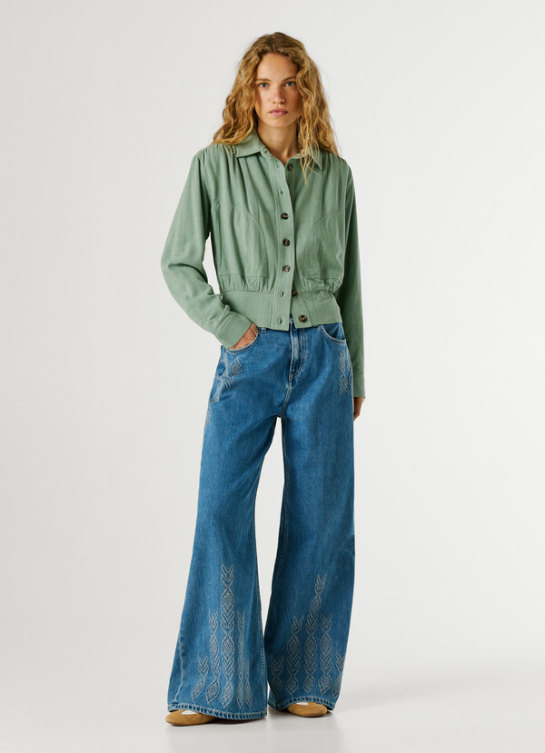 BOMBER JACKET WITH SHIRT COLLAR