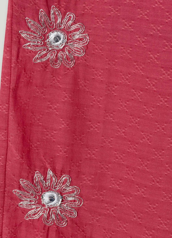 WIDE TROUSERS WITH FLORAL EMBROIDERY