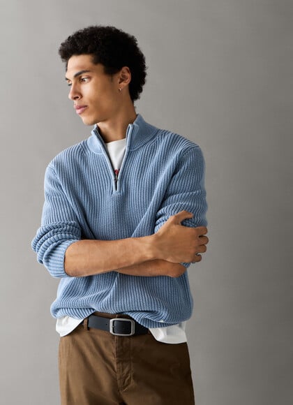 REGULAR FIT HIGH NECK KNIT JUMPER