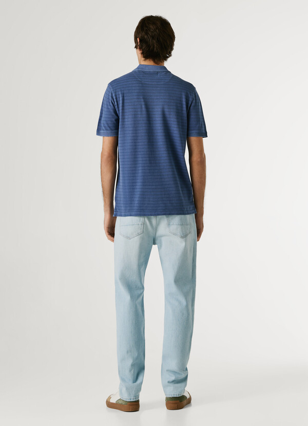 STRIPED PIQUE POLO SHIRT