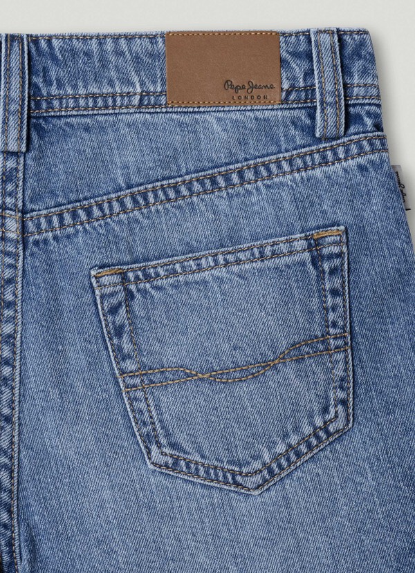 RELAXED FIT DENIM SKORT