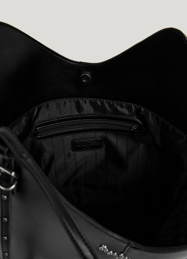 LEATHER EFFECT TOTE BAG WITH STUDS