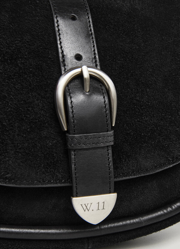 SUEDE BAG WITH FLAP