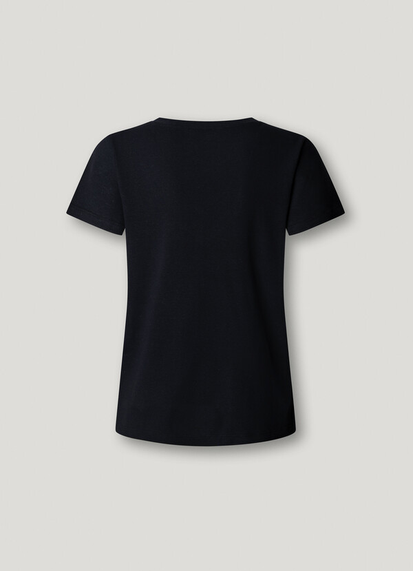 V-NECK EMBROIDERED LOGO T-SHIRT