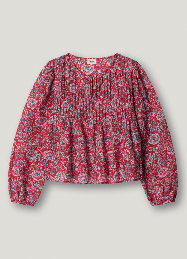 FLORAL PRINT FLUID BLOUSE