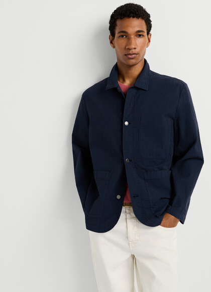 SEERSUCKER SHIRT COLLAR JACKET