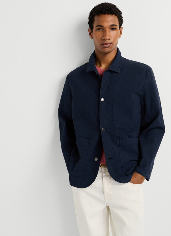 SEERSUCKER SHIRT COLLAR JACKET