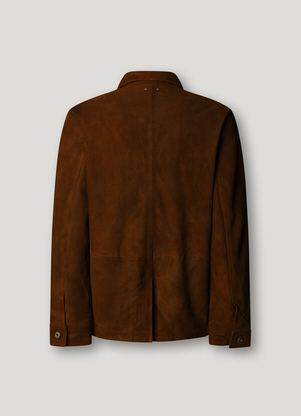 SUEDE JACKET WITH BUTTON-UP FASTENING