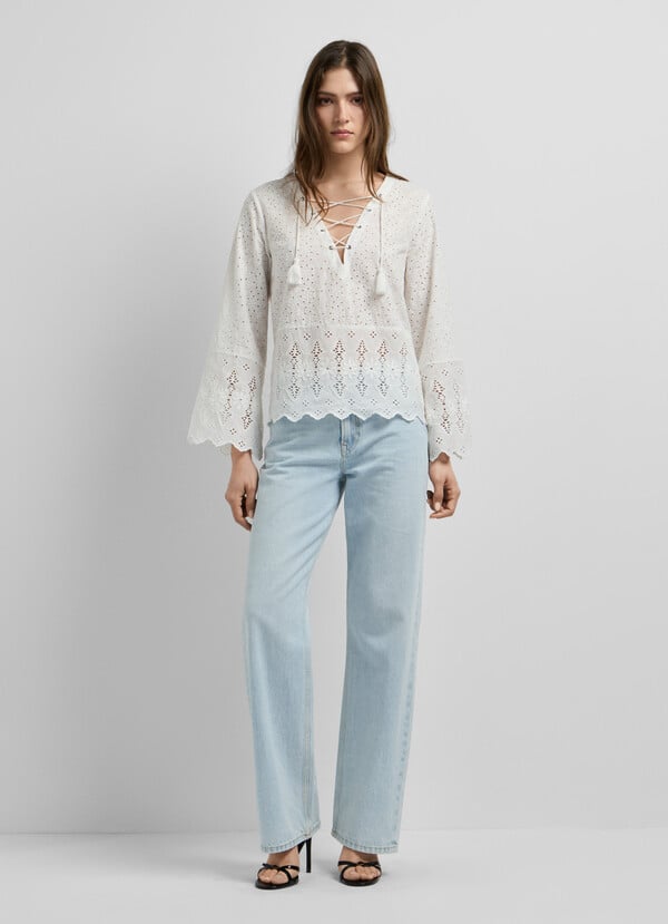 BLOUSE WITH OPENWORK DETAILS