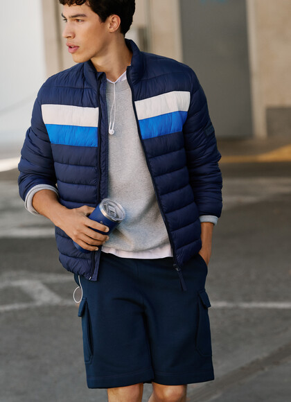 COLOR BLOCK PADDED PUFFER JACKET