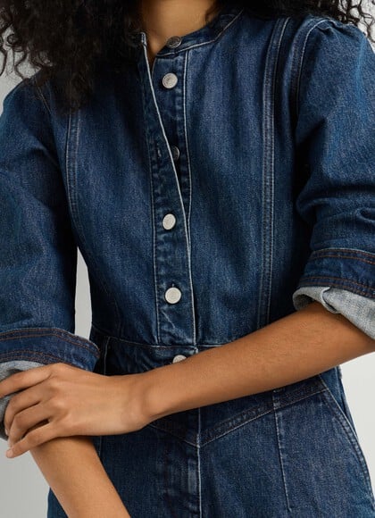 RELAXED FIT DENIM MINI DRESS