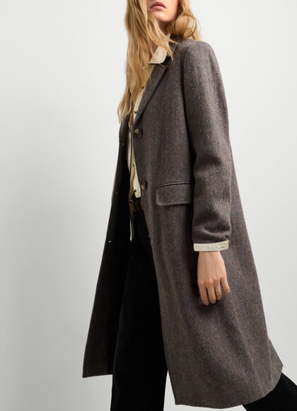 LONG HERRINGBONE COAT
