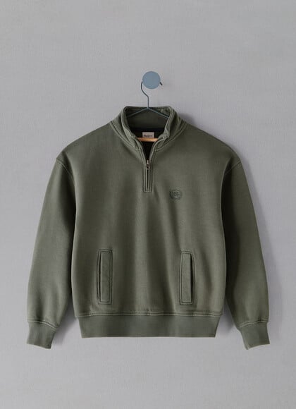RELAXED FIT HALF-ZIP SWEATSHIRT