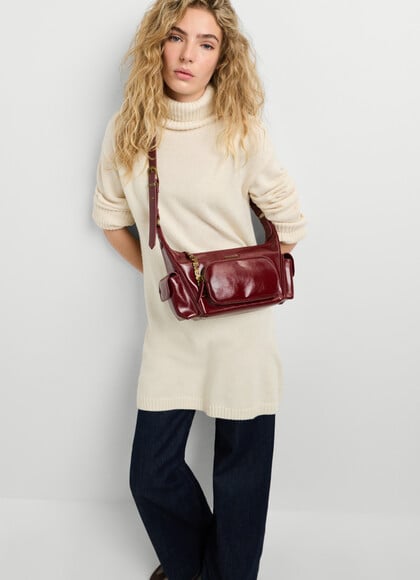 LEATHER EFFECT HOBO BAG
