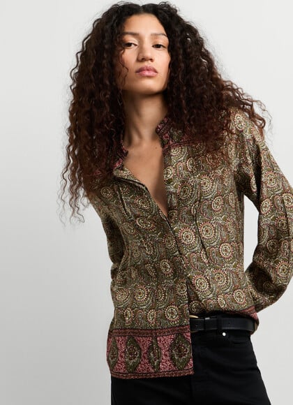 ORNAMENTAL PRINT FLUID BLOUSE