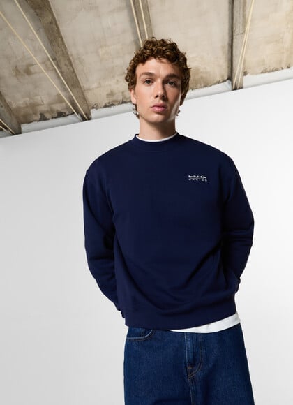 Relaxed Fit Crew Neck Logo Sweatshirt