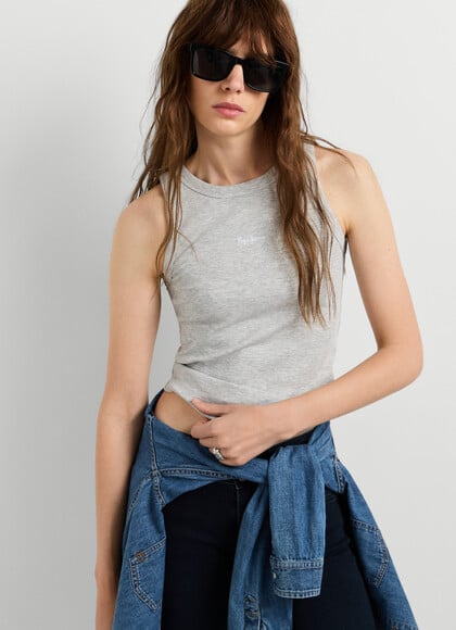 SLEEVELESS RIBBED TOP