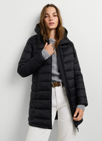 LONG PUFFER JACKET WITH HOOD