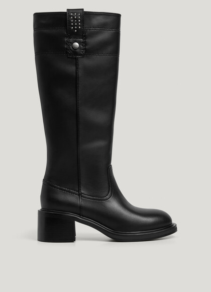 LEATHER HIGH HEEL BOOTS