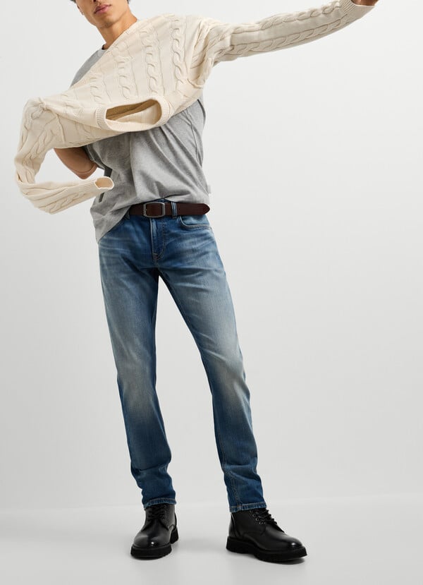 TRACK - SLIM FIT MID-RISE JEANS