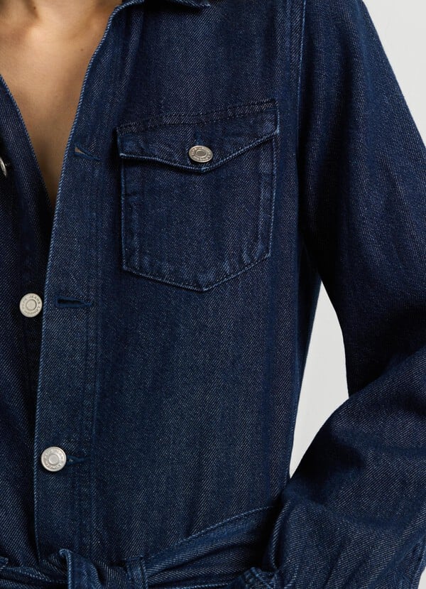 Relaxed Fit Denim Maxi Jumpsuit | Pepe Jeans